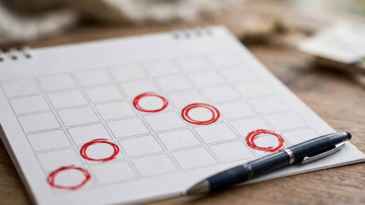 Calendar showing counselling deadlines