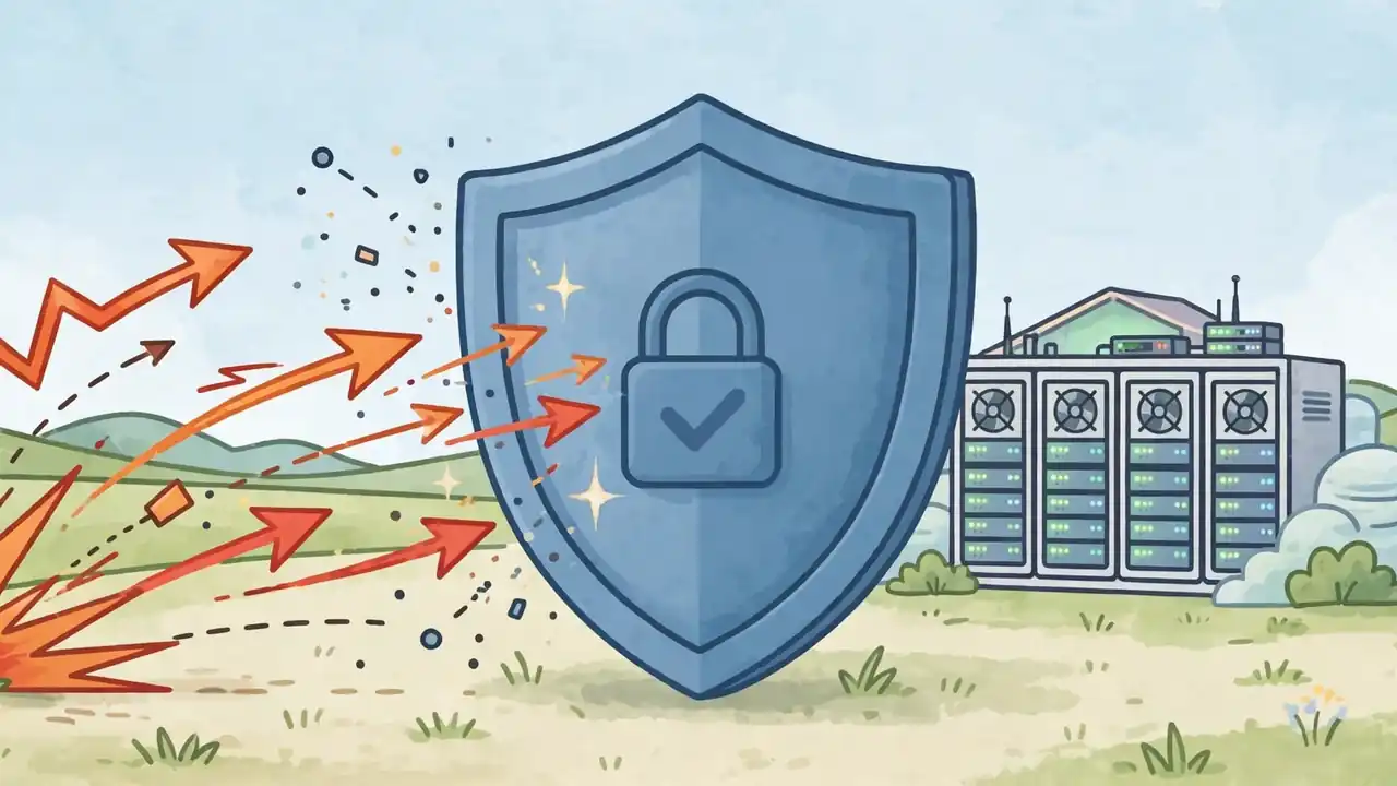 A shield protecting website servers from heavy traffic
