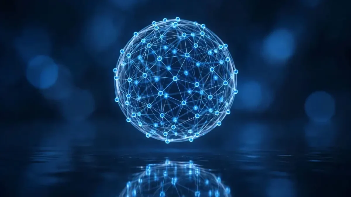 Glowing blue neural network sphere representing DeepSeek's new V4.1-Flash-1017 open-source AI model