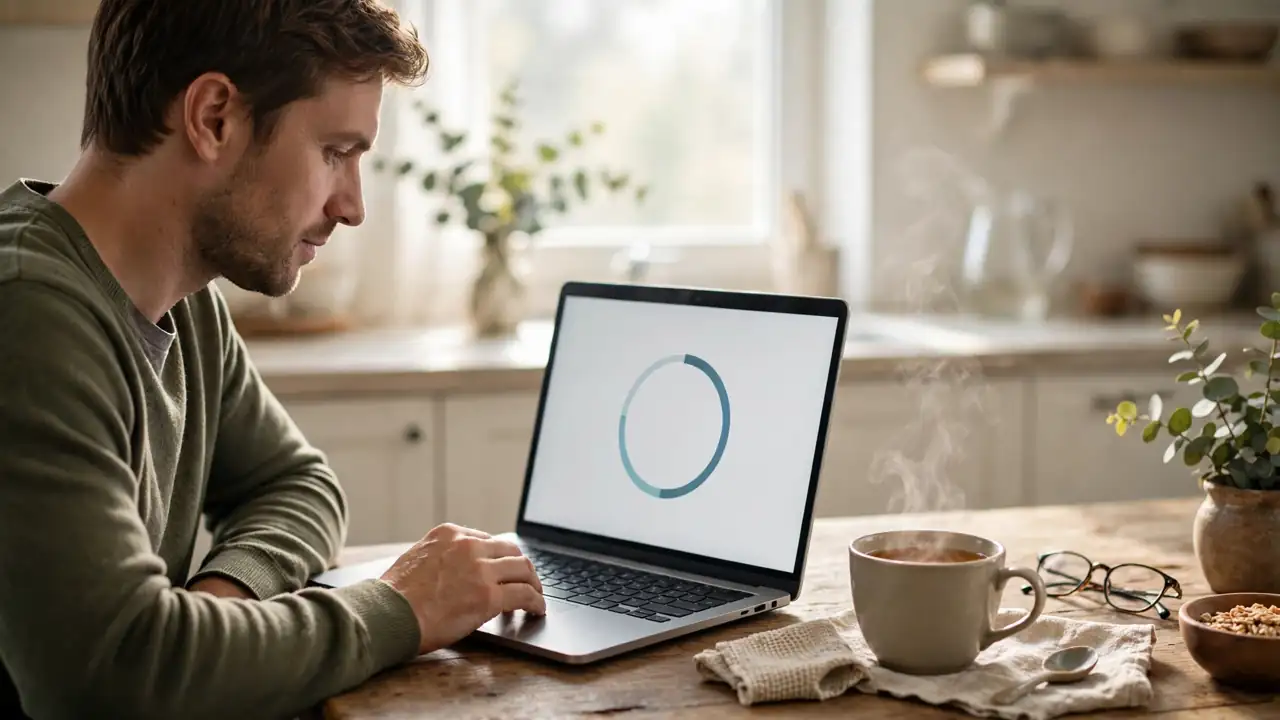 Hands plugging an external hard drive into a laptop for a backup