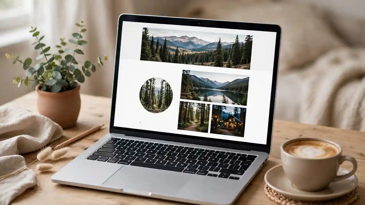 A small personal blog on a laptop on a cozy desk with a coffee cup.