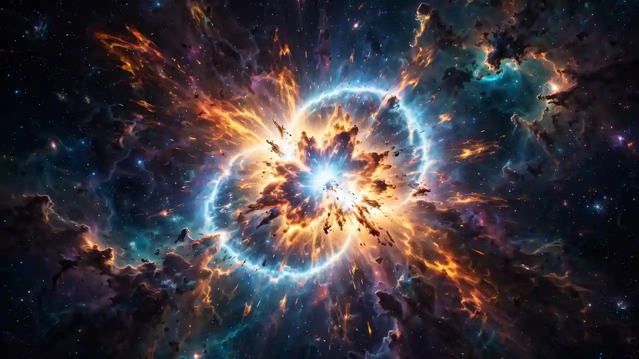 Massive star exploding as a bright supernova in deep space