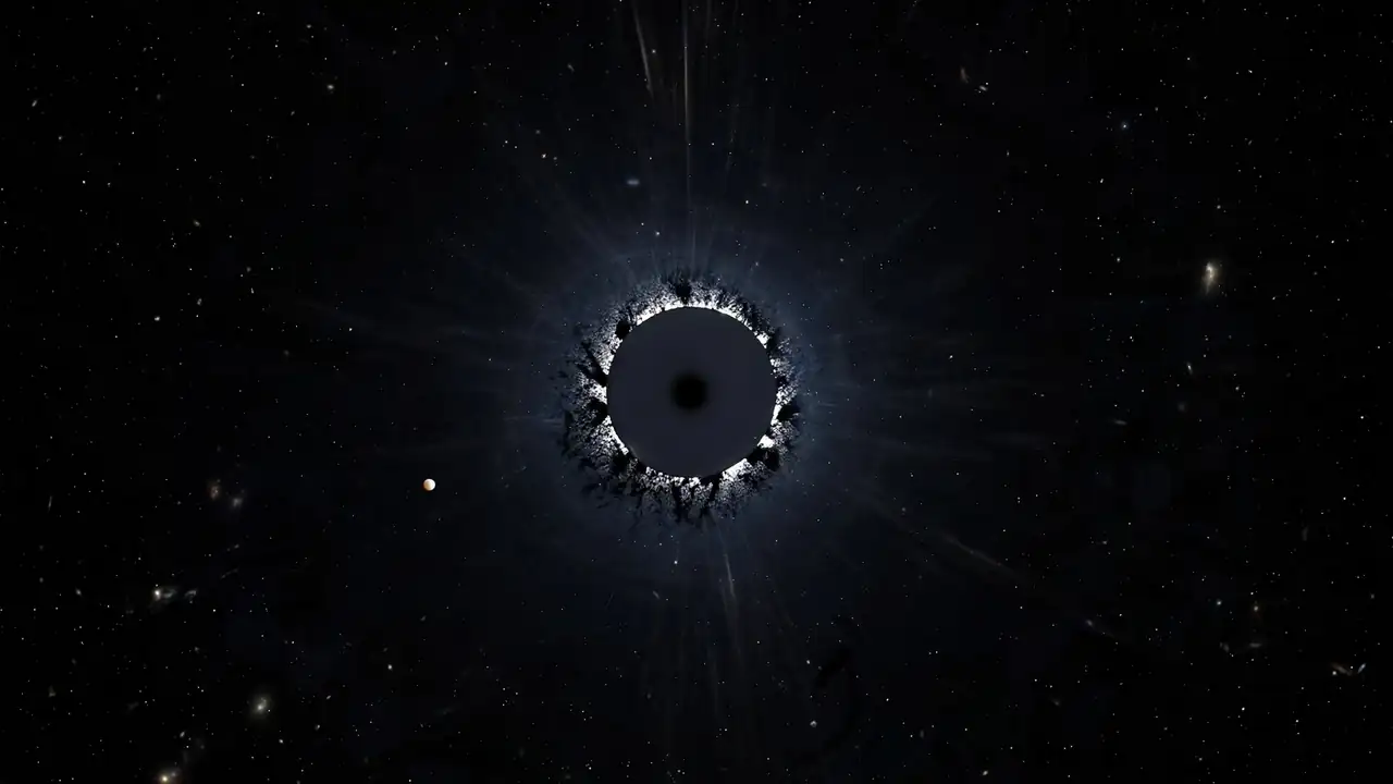 An illustration of the Roman Space Telescope's coronagraph blocking a star's blinding glare to reveal a faint exoplanet, the technology TIME's editors highlighted.